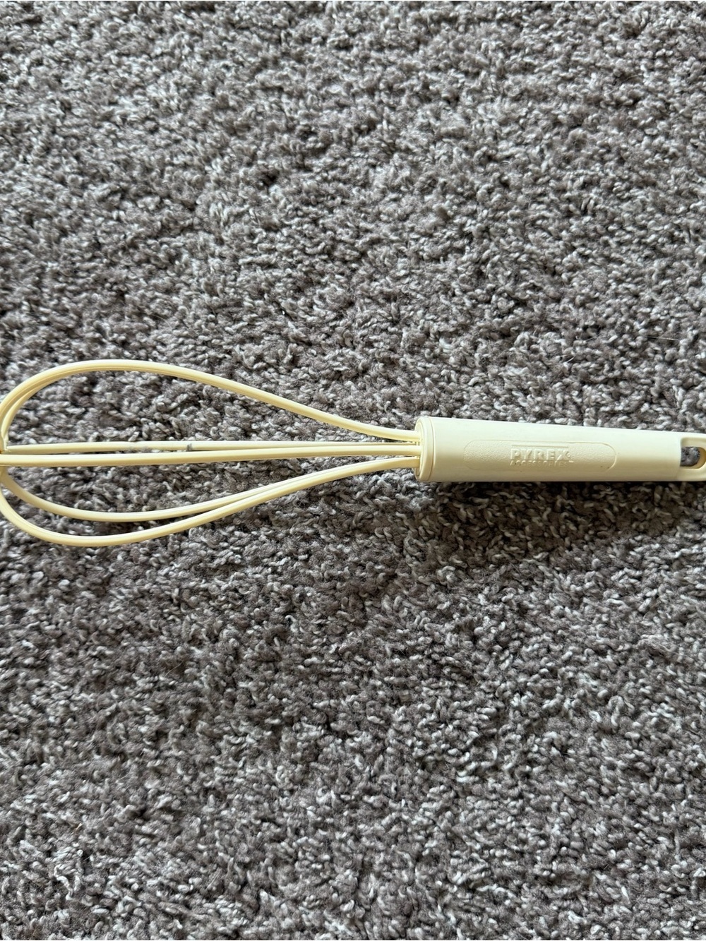 Vintage Pyrex Cream Plastic Whisk Retro Kitchen Utensil